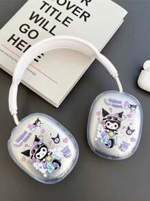 Sanrio 1 Pair Cute Cartoon Transparent Demon Bike Pattern Protective Case Compatible With Airpods Max, Soft Rubber Earmuffs Cover (Earphones Not Included)