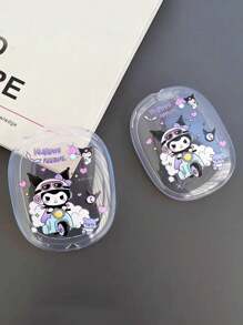 Sanrio 1 Pair Cute Cartoon Transparent Demon Bike Pattern Protective Case Compatible With Airpods Max, Soft Rubber Earmuffs Cover (Earphones Not Included)
