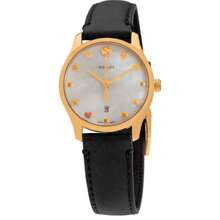 Gucci Women's YA126589 G-Timeless Black Leather Watch Black - 黑色 - 查看 2