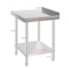 Table de Travail Inox Pour cuisine professionnelle Plan De Travail Cuisine En 2 Etage 61 x 61 x 90 cm