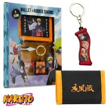 Naruto Wallet Keyrings Mini Figures 6 Keychains Gift Set Anime Gift - one-size - View 2