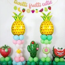 2 Stücke riesige Obst Luftballons Dekoration, Luftballons für Geburtstagsfeierdekoration (Ananas) - Verschiedenfarbig - Übersicht 6