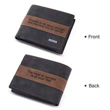 Personalized Engraved Wallets For Men, Custom Name Wallet PU Leather Bifold Wallet For Men,Husband,Dad,Son, Personalized Gifts - Black - View 2