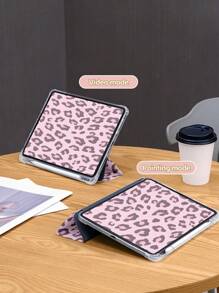 Cheetah Print Leopard Pattern Case Compatible With IPad 10.2 Inch 2021/2020 IPad 9th/8th Generation,Compatible With Samsung Galaxy Tab A8 10.5 Inch 2022,Compatible With Huawei Matepad 10.4/ Tab Cover,With Pen Holder,Supports Automatic Sleep/Wake Lid - Multicolor - View 4