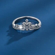 1pc Fashionable Cross Design Zirconia Ring For Women