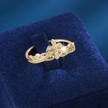 1pc Fashionable Cross Design Zirconia Ring For Women