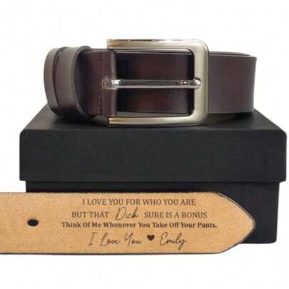 Personalized Gift For Men Pin Buckle Belt Custom Engraved Text Leather Belt Grooms Father's Day Christmas Gift Handmade Belts