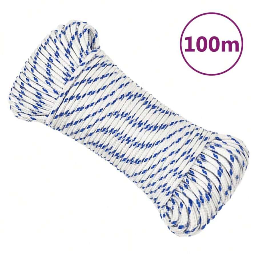 White Polypropylene Rope 5mm Thickness 100m Length Ideal For Boating Camping And Home Use Home Bathroom Decor Summer - Blue - View 1