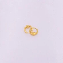 Hoa tai Hoa tai tròn nhỏ mạ vàng Trang sức thời trang cho phụ nữ Quà tặng Khuyên tai vòng Khuyên tai vàng Phụ kiện xỏ khuyên - Vàng - Xem 4