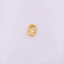 Hoa tai Hoa tai tròn nhỏ mạ vàng Trang sức thời trang cho phụ nữ Quà tặng Khuyên tai vòng Khuyên tai vàng Phụ kiện xỏ khuyên - Vàng - Xem 3