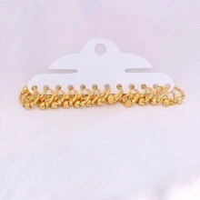 Hoa tai Hoa tai tròn nhỏ mạ vàng Trang sức thời trang cho phụ nữ Quà tặng Khuyên tai vòng Khuyên tai vàng Phụ kiện xỏ khuyên - Vàng - Xem 5