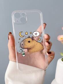 苹果 1 件水豚与月亮星图案全覆盖 TPU iPhone 手机壳 - 彩色 - 查看 3