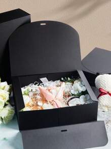 10件装,一体式翻盖礼盒,含蝴蝶结丝带,大号10.6X8X3.2英寸礼盒 - 牛皮纸盒,适用于婚礼、结婚纪念日、纪念礼品盒、礼品包装、生日、情人节、圣诞节感恩节、派对和母亲节。(烘焙包装盒、糖果包装盒)情人节 - 彩色 - 查看 9