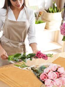 10pcs Flower Bouquet Sleeves Kraft Paper Wrapping Bags, Large Flower Wrapping Paper, Clear Floral Arrangement Supplies For Valentine Wedding Anniversary Mother's Day Florist Valentine's Day - Brown - View 4