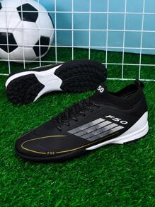 1 Pair High Top Football/Soccer Shoes, Suitable For Men, Women, Students, Teens, Outdoor Team Sports, Competitive Sports, Non-Slip, Durable, Detachable Cleats For Artificial Turf, Natural Grass, Indoor Courts, Leather, Lightweight, High Performance, Anti-Slip Design, Professional Soccer Cleats