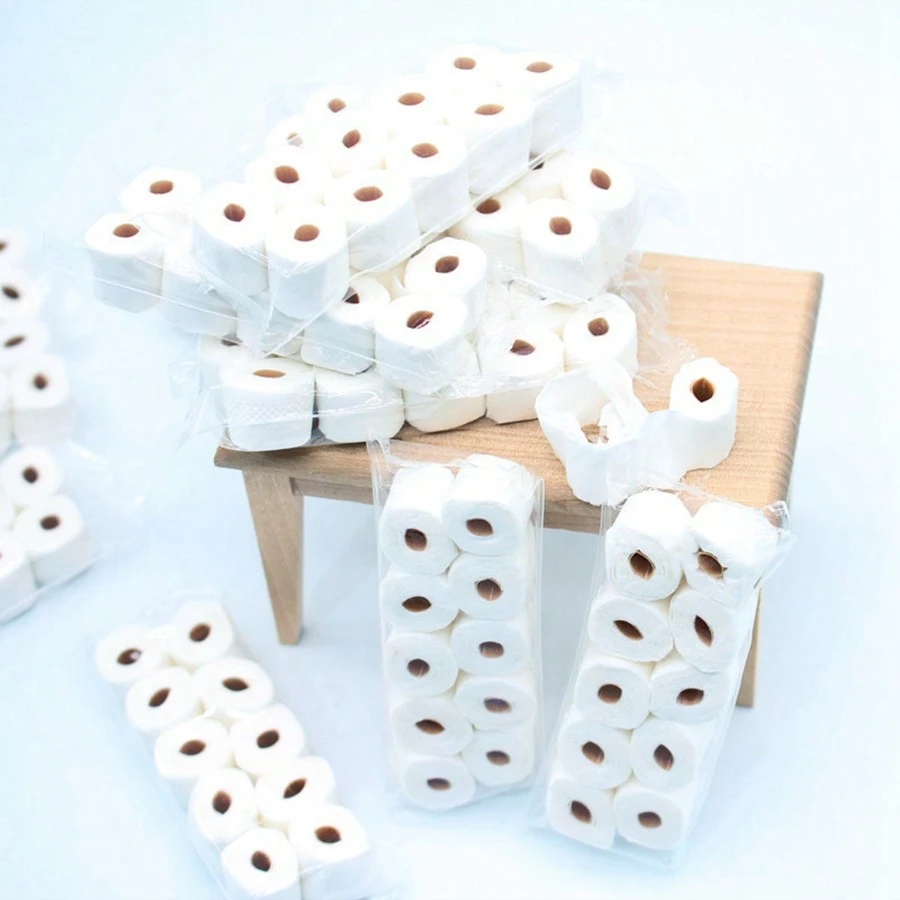 Set 6 Panini In Miniatura Scala 1:12 Per Casa Delle Bambole - Fatti A Mano In Argilla - Colore Bianco
