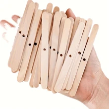 5/25/50/100/250 Stücke Holz-Wachskern-Halter Tasse, Wachs mit Loch Holz-Stab Wachs-Kern-Halter 4,49"*0,39"