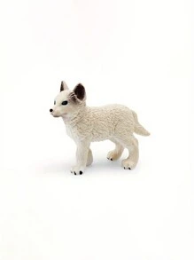 1pc Resin Arctic Wolf Figurine, Creative Desktop Craft, Wildlife Wolf Model, Static Desk Ornament, Perfect For Christmas Decor, Home & Kitchen Decor, No Power Required