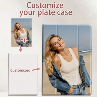 1pc Can Be Customized Three-Fold Ipad Tablet Case, Can Wake Up Sleep, Free DIY Name, Custom Gift Style, Christmas Gift Compatible With Ipad Mini 6/9.7/10.2/10.5 /Air 4/5/10th/10.9/Pro 11 Inch/Air 11 (M2)/Air 13 (M2)/Pro 11 (M4)/Pro 13 (M4) 2024 And 12.9 Inches.