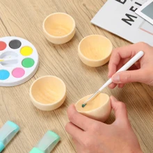 Unfinished Wooden Bowls 57X30Mm - Diy Craft Mini Round Bowls For Painting, Home Decor, Kitchen Condiments, Salad, Nuts, Dips, Spices, Candy - Portable Tableware Set