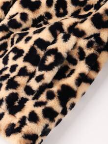 Women's Short Winter Coat With Hood And Pockets - Floral Fleece Jacket With Drawstring