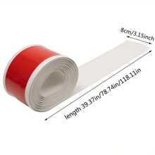 1 pieza Zócalo autoadhesivo de PVC de 8 cm de ancho y 100/200/300 cm de largo, moldura decorativa flexible y resistente al agua para renovación del hogar - Blanco, pegatinas, vinilos decorativos para el hogar, artículos de decoración de primavera para refrescar tu hogar, pegatinas de decoración de festivales, regalos de cumpleaños y graduación - Multicolor - Ver 4