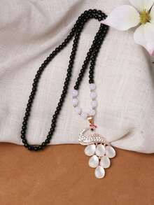 1 buc colier cu pandantiv lung cu mărgele de păun, toamnă/iarnă, colier de pulover pentru femei