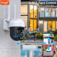 2K Tuya Wireless Outdoor Camera 4x Zoom Surveillance Cameras With Wifi 2-Way Audio IP Camera For  Smart Home Security Protection