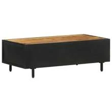 Rustic Wood Coffee Table 105cm Wide 50cm Deep 35cm High Natural Finish - Brown - View 3