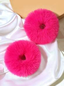 Set de 2 accesorios para el cabello: Coletero esponjoso y anillo de cabello en forma de caracol