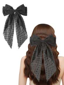 3 pezzi/set Fermagli per capelli di grandi dimensioni, accessori per capelli da donna, fermagli a fiocco francesi, fermagli a fiocco con coda lunga, adatti per donne e ragazze (beige, rosa, nero), fermagli a pinza, accessori per capelli, forniture scolastiche, decorazioni per capelli, accessori per San Valentino, accessori per la testa - Multicolore - Visualizzare 3