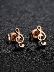時尚高音譜記號形狀耳環,女款1對 - 音樂符 - 查看 13