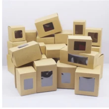 10 pezzi di scatole di carta bianca/kraft/regalo di varie misure da 5/6/7/8/9 cm, scatole per caramelle da matrimonio