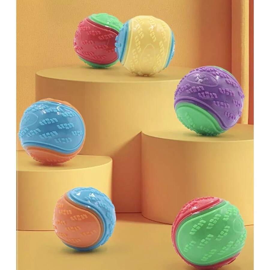 NetHong Durable Squeaky Set Of 6/12 Dog Balls For Teeth Cleaning UK