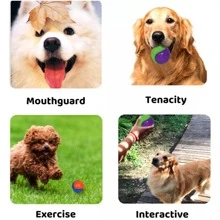 NetHong Durable Squeaky Set Of 6/12 Dog Balls For Teeth Cleaning UK - Multicolor - View 10