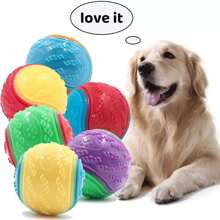 NetHong Durable Squeaky Set Of 6/12 Dog Balls For Teeth Cleaning UK - Multicolor - View 4