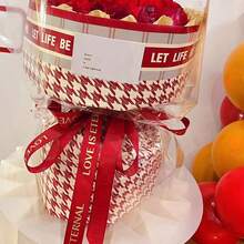 5/20 张千鸟格花卉包装纸，花卉防水花束包装纸，花店包装纸，用于情人节母亲节 DIY 工艺品 DIY 工艺品礼品包装花束包装，送给妻子女友