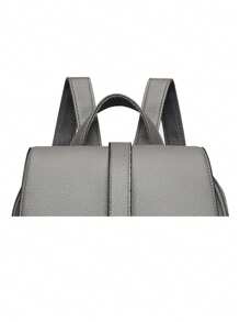 2023 New Korean Style Minimalist Casual Backpack For Women, Versatile Large Capacity Shoulder Bag For Commute, Back To School, School Essential Stuff For Women, Girls & Students - Grey - View 8