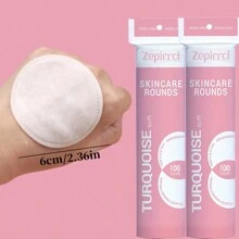 Zepirrcl SHEIN X Milania 100/300pcs Disposable Premium Round Makeup Remover Pads, Soft Skin-Friendly Cleansing Pads Suitable For All Skin Types, Face Makeup, Cleaning, Skincare Tool, 6*6cm Portable Size