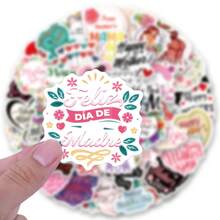 60 张母亲节贴纸乙烯基美学贴纸适用于剪贴簿、日记、笔记本电脑、保险杠、滑板、水瓶、电脑、手机、卡通、安全帽、汽车贴纸和贴花 - 彩色 - 查看 4