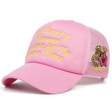 1pc Men's Fashion Not Euery Embroidered Trucker Hat, Hip Hop Cap, Outdoor Adjustable Sun Protection Baseball Cap, Daily Commute Decorative Breathable Mesh Hat - Letter - View 14