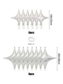 14 件银色星形铝箔气球套装，包括 10 英寸和 26 英寸方形星形铝箔气球，适用于生日派对、订婚婚礼装饰、返校情人节 - 銀色 - 查看 4