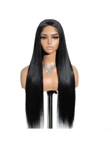 bling hair Perruque Lace Frontal Wig naturelle brésilienne lisse, cheveux longs, Remy, pre-plucked, 13x4, 13x6, Transparent HD, 30 34 pouces