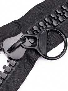 1pc Extra Large Heavy Duty Zipper, 20# Resin Teeth Open-End Zipper, No Lock Puller, Customizable Lengths: 80cm/100cm/150cm/200cm, Suitable For Tents, Bags, Etc. - Black - View 9