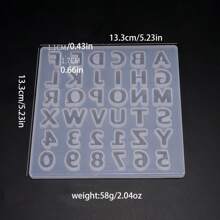 1PC Small 26 Capital Letters Resin Silicone Mold Letter Epoxy Mold DIY Jewelry Making Accessories Digital Keychain Mold - White - View 3