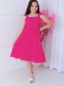 RAFAELITA CHILDREN'S DRESS WITH SHINE FOR GIRLS CHRISTMAS - Hot Pink - View 1