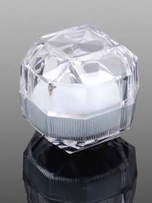 翻盖透明水晶盒小八角戒指耳环包装盒亚克力首饰收纳盒女士返校礼物