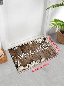 1pc 'Blue Background, Colored Eggs, Grass Leaf Border, Easter' Doormat, Indoor Mat, Throw Rug, Creative Door Mat, Entryway Themed Mat, Home Decor, Non-Slip Floor Rug Mat, Bedroom Accessories, Photo Props, Outdoor Decor, Throw Rug, Area Rug, Gift