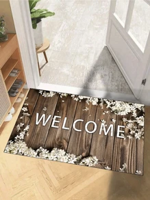 1pc 'Blue Background, Colored Eggs, Grass Leaf Border, Easter' Doormat, Indoor Mat, Throw Rug, Creative Door Mat, Entryway Themed Mat, Home Decor, Non-Slip Floor Rug Mat, Bedroom Accessories, Photo Props, Outdoor Decor, Throw Rug, Area Rug, Gift