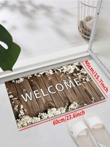 1pc 'Blue Background, Colored Eggs, Grass Leaf Border, Easter' Doormat, Indoor Mat, Throw Rug, Creative Door Mat, Entryway Themed Mat, Home Decor, Non-Slip Floor Rug Mat, Bedroom Accessories, Photo Props, Outdoor Decor, Throw Rug, Area Rug, Gift